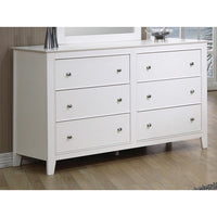 Spacious Dresser With 6 Storage Drawers, White