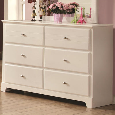 Dresser with Six Drawers, White