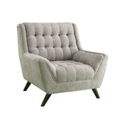 Sofa Chair With Tufted Seat And Back, Dove Gray.