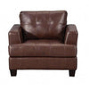 Sofa Chair With Tufted Seat And Back, Dark Brown