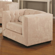 Chair With Tufted Back And Sides, Beige