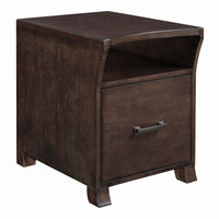 Dark Brown File Cabinet with One Drawer