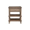 Mahogany Wood Nightstand with 1 Drawer in French Truffle Brown