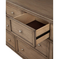 Mahogany Wood Dresser With 7 Drawers in French Truffle Brown