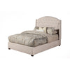 Poplar Wood Standard King Size Upholstered Platform Bed, Cream