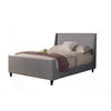 Poplar Wood Queen Size Upholstered Bed in Gray