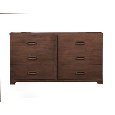Mahogany And Okoume Wood 6 Drawer Dresser in Brown
