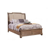 Wooden California King Size Upholstered Sleigh Bed, Brown