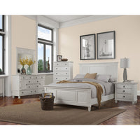 Pine Wood 5 Drawer Chest in White