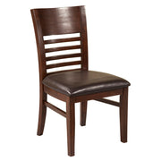 Set of 2 Side Chairs With Padded Seat, Brown