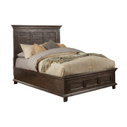 Acacia Wood Queen Size Panel Bed Walnut Brown
