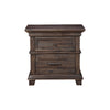 Acacia Wood Nightstand with 2 Drawer  Brown