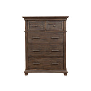 Wooden Chest with 5 Drawer Brown