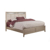 Pine Wood Queen Size Panel Bed With Upholstered Headboard, Silver