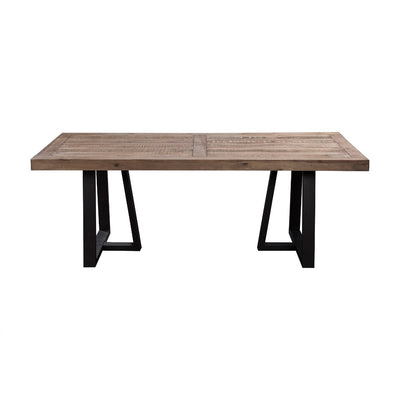 Wood And Metal Rectangular Dining Table Brown And Black