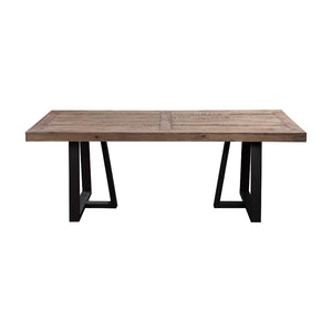 Wood And Metal Rectangular Dining Table Brown And Black