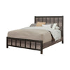 Wooden Queen Size Panel Bed, Black And Gray