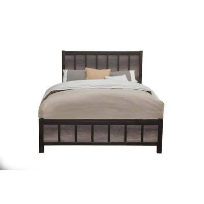 Standard King Size Panel Bed In Wood Black And Gray