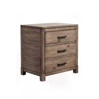 Nightstand with 3 Drawers  Brown