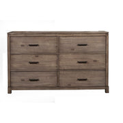 Capacious 6 Drawer Dresser In Mahogany Wood,  Brown