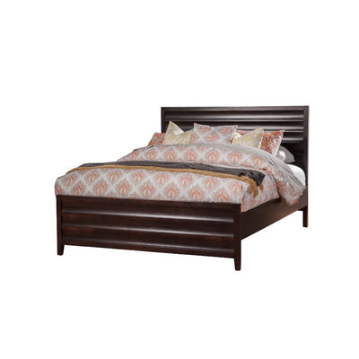 Queen Size Panel Bed, Cherry Brown