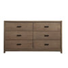 Wooden Dresser with 6 Drawers, Brown