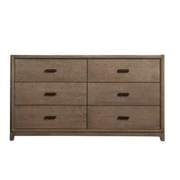 Wooden Dresser with 6 Drawers, Brown