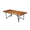 Acacia Wood Coffee-Cocktail Table With Metal Legs, Brown
