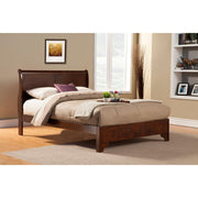 Full Size Low Footboard Sleigh Bed In Rubberwood, Brown