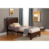 Twin Size Low Footboard Sleigh Bed In Rubberwood, Brown