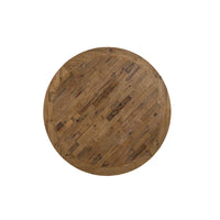 Round Solid Pine Dining Table With Aesthetic Base Brown