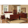 California King Size Rubberwood Sleigh Bed In Brown