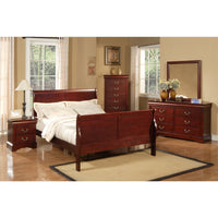 Eastern King Size Rubberwood Sleigh Bed In Brown