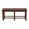 Wooden Counter Height Dining Bench With Nailhead Trim Design Brown