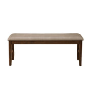 Rubberwood Dining Bench With Padded Upholstery Brown
