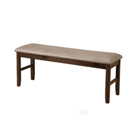 Rubberwood Dining Bench With Padded Upholstery Brown