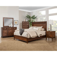 California King Panel Bed In Mahogany Wood Brown