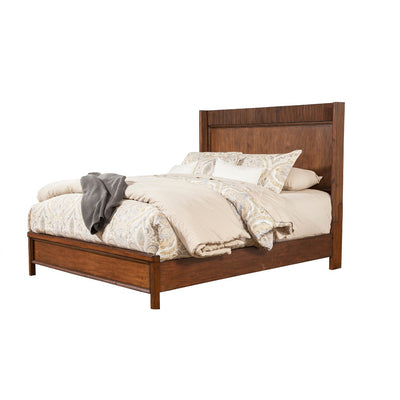 California King Panel Bed In Mahogany Wood Brown