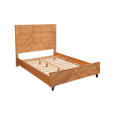 Full Size Platform Bed In Mahogany Wood, Brown