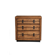 3 Drawer Nightstand In Mahogany Wood Brown