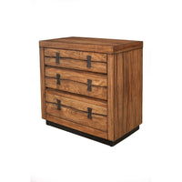 3 Drawer Nightstand In Mahogany Wood Brown