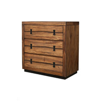 3 Drawer Mahogany Wood Chest With Storage Brown