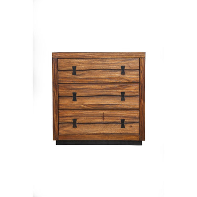 3 Drawer Mahogany Wood Chest With Storage Brown