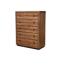 5 Drawer Mahogany Wood Chest In Transitional Style Brown