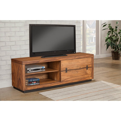 TV Console- Cabinet In Mahogany Wood Brown