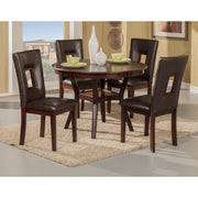 5 Piece Rubberwood Dining Set With Table And 4 Chairs Brown