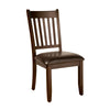 Leather Upholstered Side Chairs In Rubberwood Set Of 2 Brown