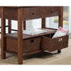 Wooden Kitchen Cart With Storage Drawers Brown