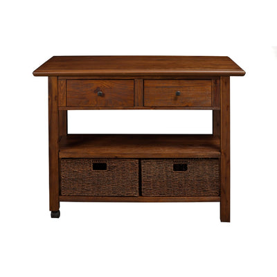 Wooden Kitchen Cart With Storage Drawers Brown