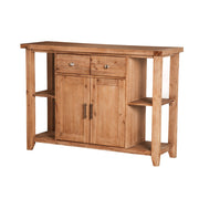 Wooden Server In Quaint Style With Storage, Brown